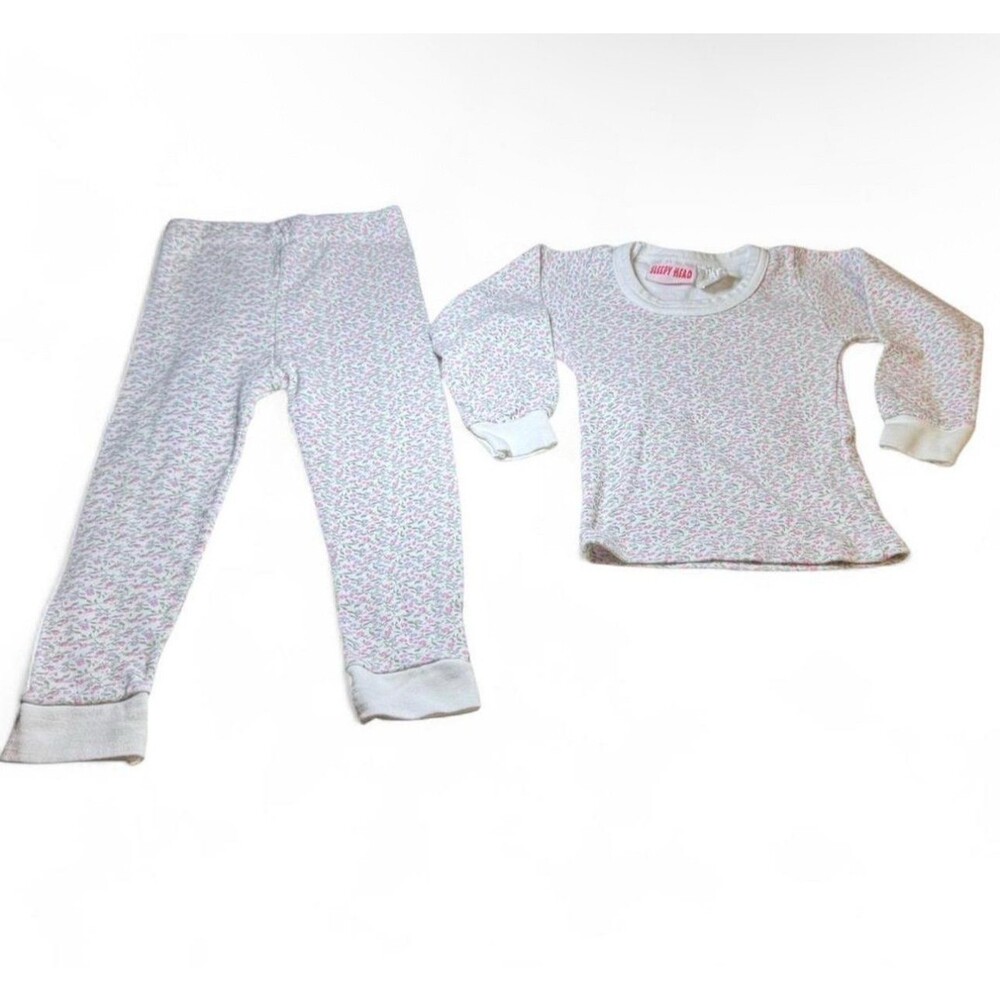 Sleepy Head Girls 4T Floral Pajama Set Cotton Cottagecore Comfy Sleepwear Fairy